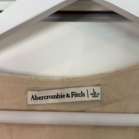 Abercrombie tan embroidered linen tank pant set medium/ large - Picture 5 of 15